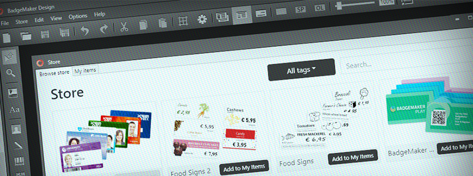 BadgeMaker 2.7: New “Store” with Card Design Templates
